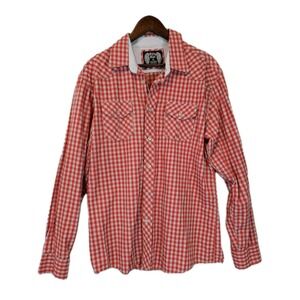 Eighty Eight Shirt Mens 2X Checked Western Pearl Snap Long Sleeve Casual